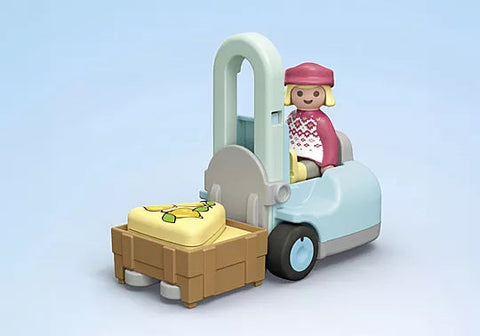 Playmobil® JUNIOR: Organic Market Stall & Forklift-Games & Toys,Gifts for 5-7 Years Old,Imaginative Play,Playmobil,Primary Games & Toys,Small World-Learning SPACE