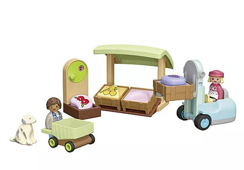 Playmobil® JUNIOR: Organic Market Stall & Forklift-Games & Toys,Gifts for 5-7 Years Old,Imaginative Play,Playmobil,Primary Games & Toys,Small World-Learning SPACE