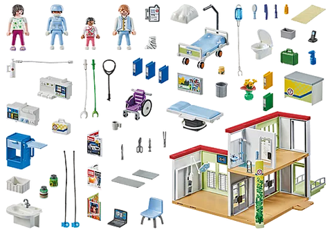 Playmobil® Modern Hospital-Fire. Police & Hospital,Games & Toys,Gifts for 5-7 Years Old,Imaginative Play,Playmobil,Primary Games & Toys,Small World-Learning SPACE