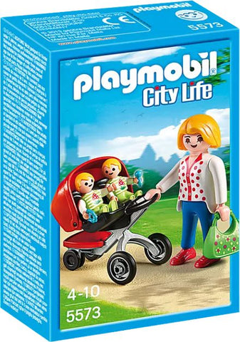 Playmobil® Mother with Twin Stroller Toy-Calming & Anxiety,Calming and Relaxation,Games & Toys,Helps With,Imaginative Play,Playmobil,Small World-Learning SPACE