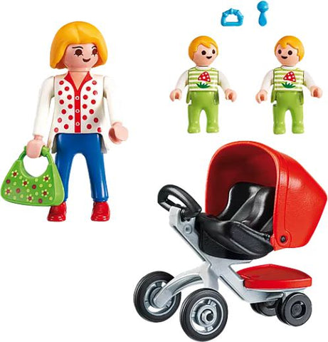 Playmobil® Mother with Twin Stroller Toy-Calming & Anxiety,Calming and Relaxation,Games & Toys,Helps With,Imaginative Play,Playmobil,Small World-Learning SPACE
