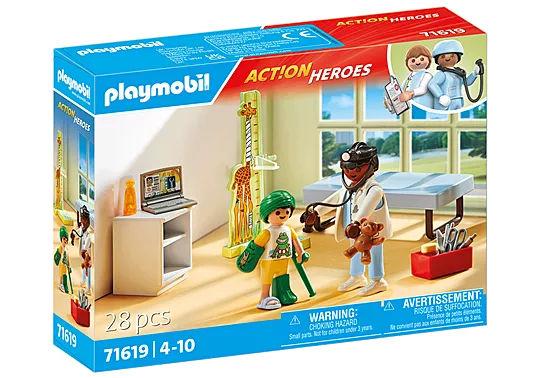 Playmobil® Pediatrician with Teddy Bear-Fire. Police & Hospital, Gifts for 5-7 Years Old, Imaginative Play, Playmobil, Primary Games & Toys, Small World-71619-Learning SPACE