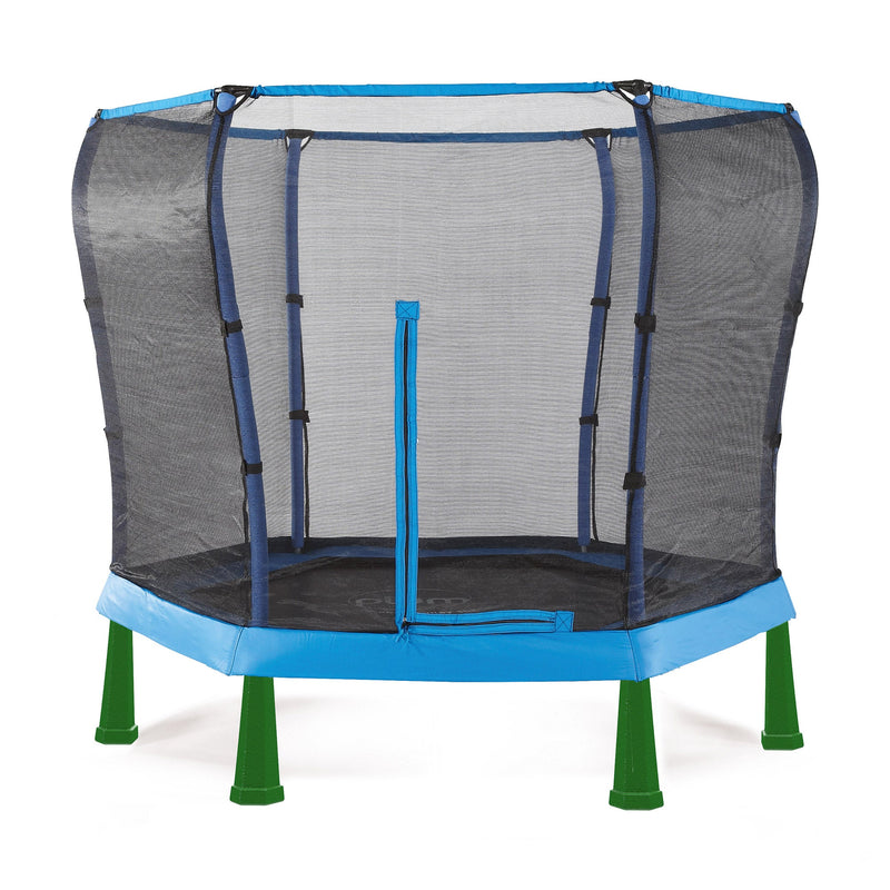 Plum® 7ft Trampoline - Junior Jumper Trampoline & Enclosure, Blue/Green Learning SPACE