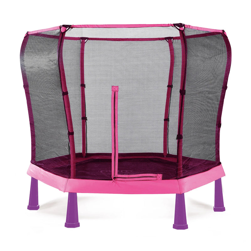 Plum® 7ft Trampoline - Junior Jumper Trampoline & Enclosure, Pink/Purple Learning SPACE