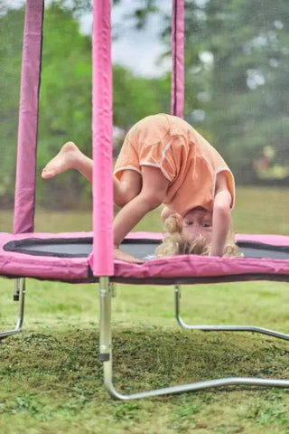 Plum® Pink Junior Trampoline and Enclosure – 4ft-Bounce, Featured, Plum Play, Plum Products Ltd, Trampolines-Learning SPACE