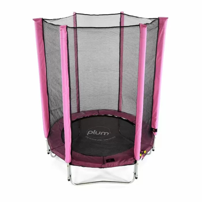 Plum® Pink Junior Trampoline and Enclosure – 4ft-Bounce, Featured, Plum Play, Plum Products Ltd, Trampolines-Learning SPACE