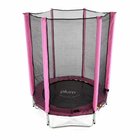 Plum® Pink Junior Trampoline and Enclosure – 4ft-Bounce, Featured, Plum Play, Plum Products Ltd, Trampolines-Learning SPACE