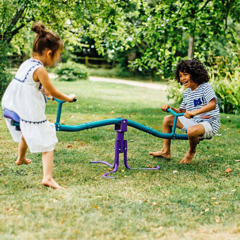 Plum® Rotating See Saw - Purple/Teal-Active Games,Additional Need,AllSensory,Balancing Equipment,Bounce & Spin,Calming & Anxiety,Garden Game,Gross Motor and Balance Skills,Helps With,Plum Play,See Saws,Sensory Seeking,Stock-Learning SPACE