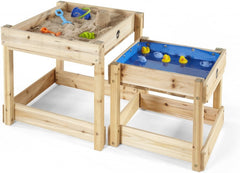 Plum® Sandy Bay Wooden Play Tables-Eco Friendly,Messy Play,Outdoor Sand & Water Play,Plum Play,S.T.E.M,Sand,Sand & Water,Sand Pit,Science Activities,Seasons,Sensory Garden,Stock,Summer,Table-Learning SPACE