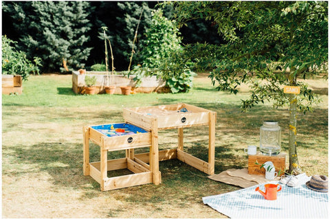 Plum® Sandy Bay Wooden Play Tables-Eco Friendly, Messy Play, Outdoor Sand & Water Play, Plum Play, S.T.E.M, Sand, Sand & Water, Sand Pit, Science Activities, Seasons, Sensory Garden, Stock, Summer, Table-Learning SPACE