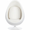 White egg-shaped chair on a white background
