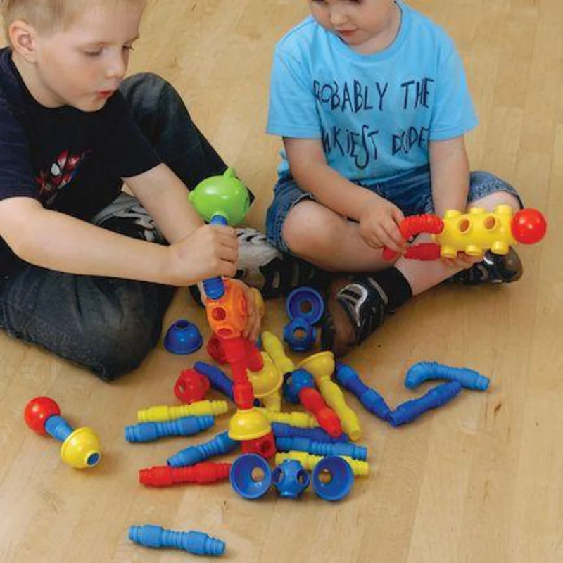Popoids Standard Set- 70-Piece Bendy Building Set, Learning SPACE