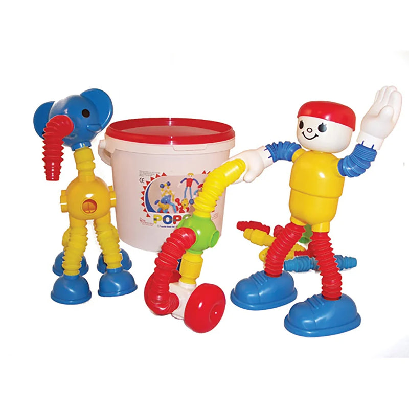 Popoids Standard Set- 70-Piece Bendy Building Set, Learning SPACE