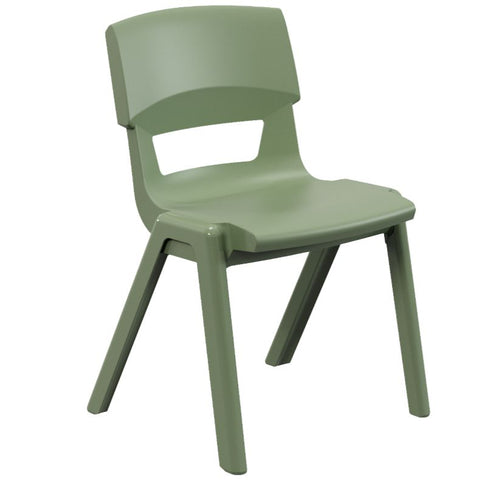 Postura+ One Piece Chair (Ages 11-13)-Classroom Chairs, Seating, Wellbeing Furniture-Moss Green-Learning SPACE