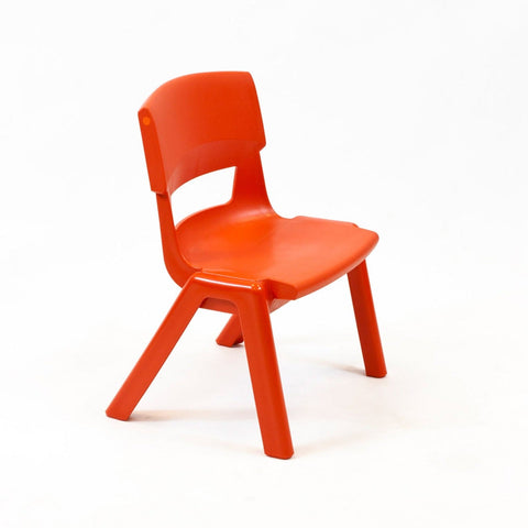 Postura+ One Piece Chair (Ages 3-4)-Classroom Chairs, Seating, Toddler Seating, Wellbeing Furniture-Poppy Red-Learning SPACE