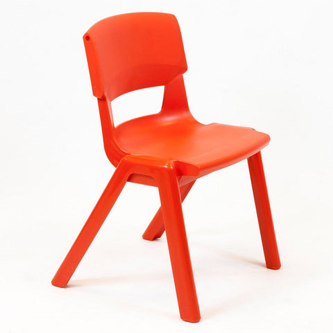 Postura+ One Piece Chair (Ages 8-10)-Classroom Chairs, Seating, Wellbeing Furniture-Poppy Red-Learning SPACE