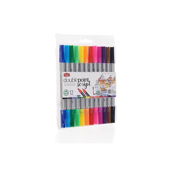 ProScribe Double-Sided Thick/Thin Markers – Pack of 12, Learning SPACE