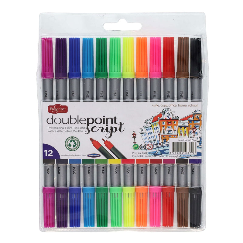 ProScribe Double-Sided Thick/Thin Markers – Pack of 12, Learning SPACE