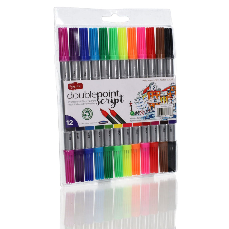 ProScribe Double-Sided Thick/Thin Markers – Pack of 12, Learning SPACE