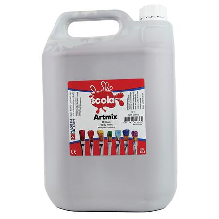 Scola Artmix Paint 5 Litre, Burnt Sienna Learning SPACE