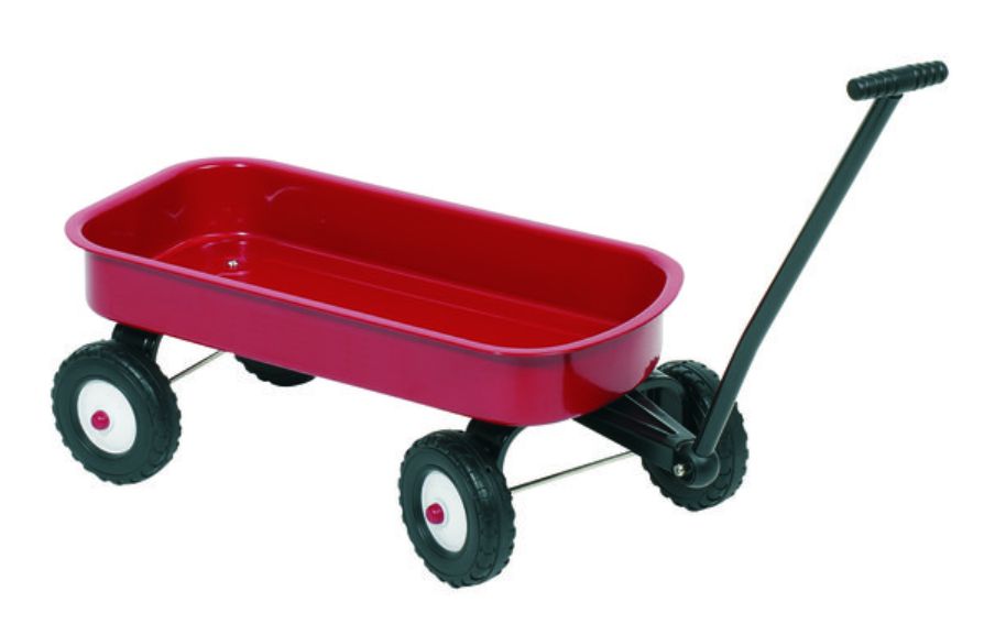 Pull Along Cart - Red-Forest School & Outdoor Garden Equipment, Garden Game, Goki Toys, Gross Motor and Balance Skills, Ride & Scoot-Learning SPACE