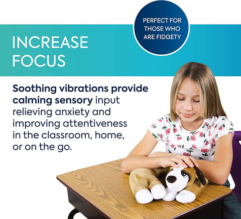 Puppy Vibrating Neck Pillow – Soothing Sensory Comfort by Bouncyband-ADD/ADHD,Autism,Bouncyband,Calming & Anxiety,Comfort Toys,excell2,Playlearn,Plush,Sensory Processing Disorder,Weighted & Deep Pressure,Weighted Lap Pad,Weighted Shoulder Snakes-Learning SPACE