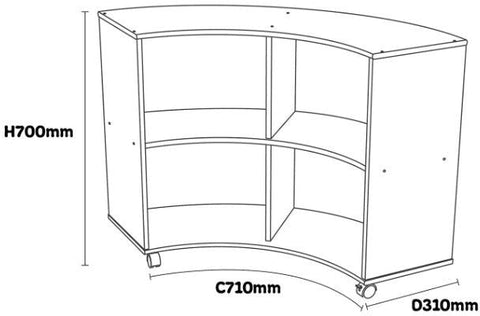 Quarter Round Unit Curve Out-Bookcases,Calmer Classrooms,Classroom Displays,Helps With,Reading Area,Storage,Wellbeing Furniture-Learning SPACE
