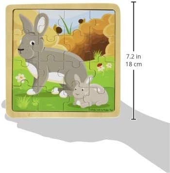 Rabbit and Kitten Puzzle-2-12 Piece Jigsaw,Baby & Toddler Gifts,Baby Toys,Baby Wooden Toys,Bigjigs Toys,Sound. Peg & Inset Puzzles-Learning SPACE