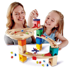 Race To The Finish Quadrilla Wooden Marble Run, Building Toys Learning SPACE