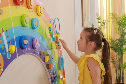 Rainbow Activity Wall Panels-Arts & Crafts-Additional Need,Fine Motor Skills,Helps With,Maths,Primary Maths,Rainbow Theme Sensory Room,Sensory Wall Panels & Accessories,Shape & Space & Measure,Strength & Co-Ordination,Viga Activity Wall Panel-Learning SPACE