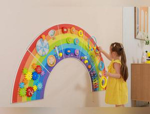 Rainbow Activity Wall Panels-Arts & Crafts-Additional Need,Fine Motor Skills,Helps With,Maths,Primary Maths,Rainbow Theme Sensory Room,Sensory Wall Panels & Accessories,Shape & Space & Measure,Strength & Co-Ordination,Viga Activity Wall Panel-Learning SPACE