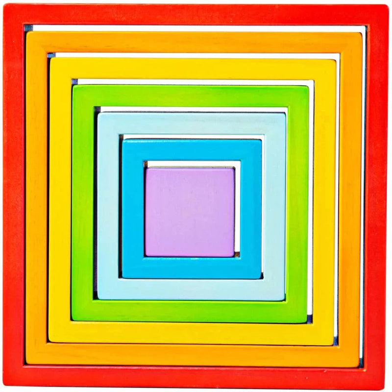 Rainbow Architect Stacking Squares - Pk7 - Great For Montessori And Nurture Rooms, Learning SPACE