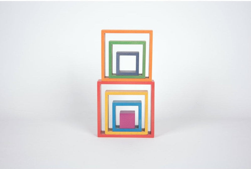Rainbow Architect Stacking Squares - Pk7 - Great For Montessori And Nurture Rooms, Learning SPACE