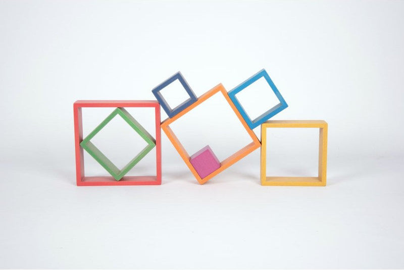 Rainbow Architect Stacking Squares - Pk7 - Great For Montessori And Nurture Rooms, Learning SPACE
