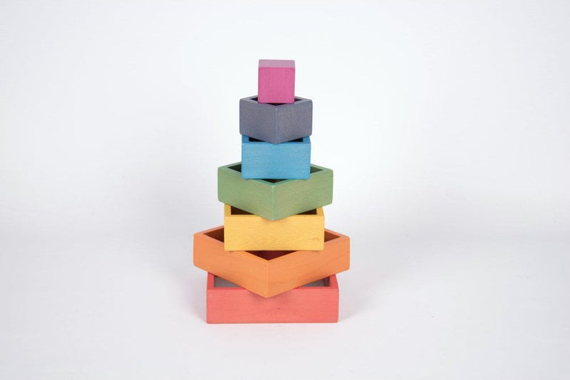 Rainbow Architect Stacking Squares - Pk7 - Great For Montessori And Nurture Rooms, Learning SPACE