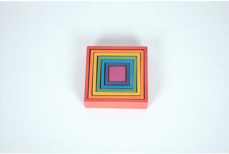 Rainbow Architect Stacking Squares - Pk7 - Great For Montessori And Nurture Rooms, Learning SPACE