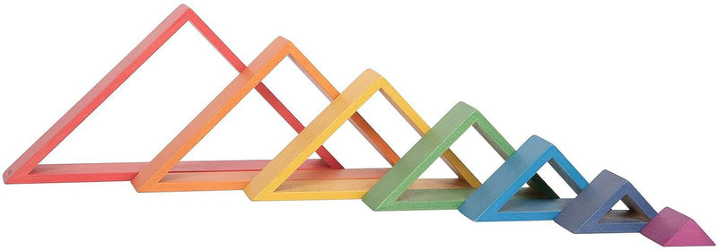 Rainbow Architect Stacking Triangles - Pk7 - Great For Montessori And Nurture Rooms, Learning SPACE