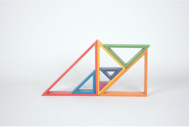 Rainbow Architect Stacking Triangles - Pk7 - Great For Montessori And Nurture Rooms, Learning SPACE