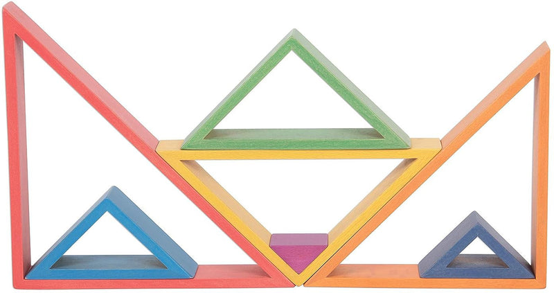 Rainbow Architect Stacking Triangles - Pk7 - Great For Montessori And Nurture Rooms, Learning SPACE