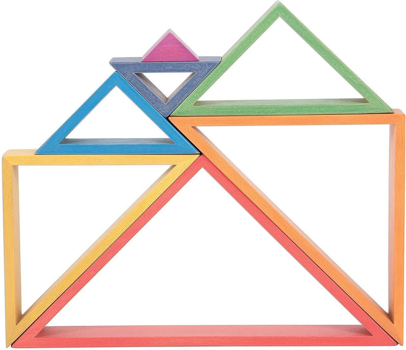 Rainbow Architect Stacking Triangles - Pk7 - Great For Montessori And Nurture Rooms, Learning SPACE