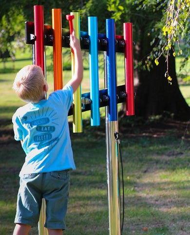 Rainbow Chimes - Sensory Garden Musical Instruments-Matrix Group, Music, Outdoor Musical Instruments, Playground Equipment, Primary Music, Sensory Garden, Strength & Co-Ordination-Surface-Learning SPACE