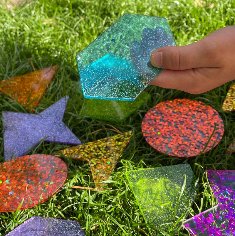 Rainbow Glitter Shapes - Mood Shape Accessory, Arts & Crafts Learning SPACE