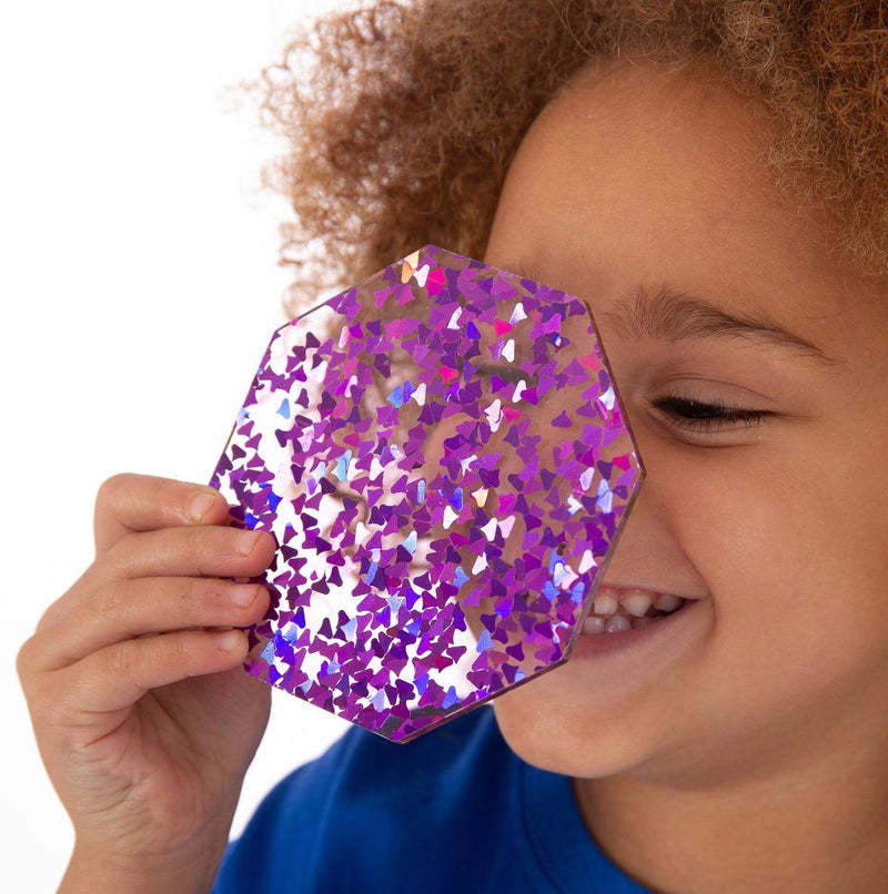 Rainbow Glitter Shapes - Mood Shape Accessory, Arts & Crafts Learning SPACE
