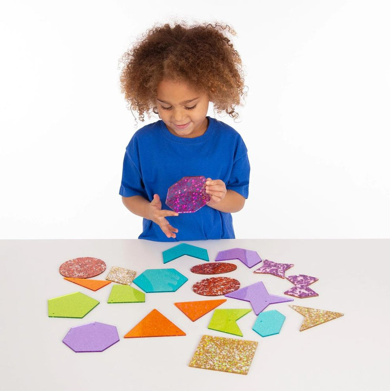 Rainbow Glitter Shapes - Mood Shape Accessory, Arts & Crafts Learning SPACE