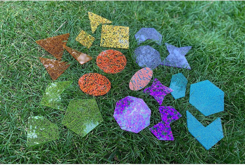 Rainbow Glitter Shapes - Mood Shape Accessory, Arts & Crafts Learning SPACE