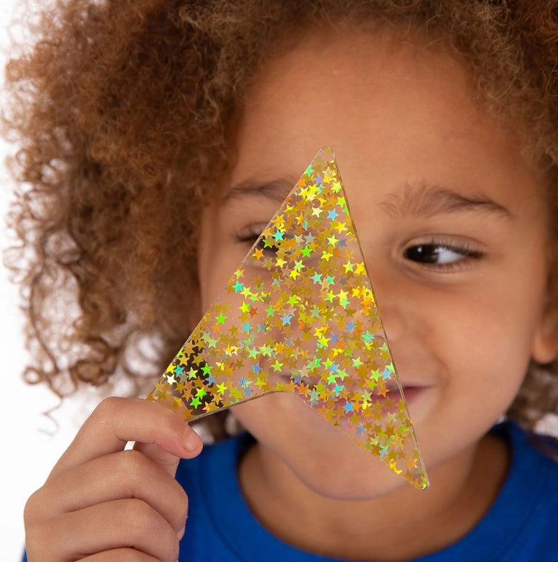 Rainbow Glitter Shapes - Mood Shape Accessory, Arts & Crafts Learning SPACE