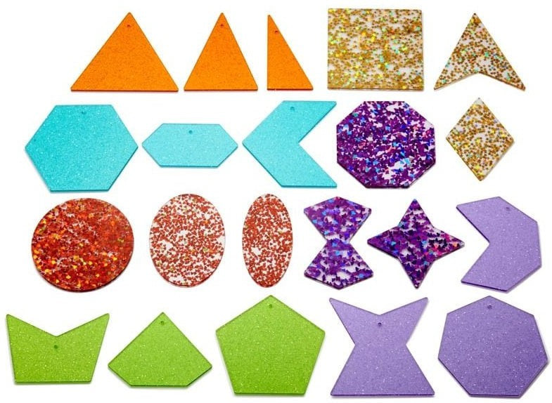 Rainbow Glitter Shapes - Mood Shape Accessory, Arts & Crafts Learning SPACE