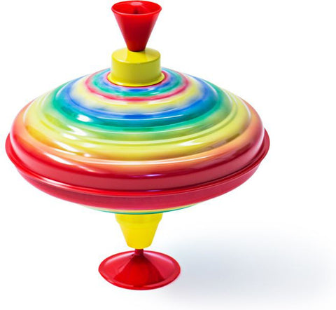 Rainbow Tin Humming Top-AllSensory, Baby Cause & Effect Toys, Bigjigs Toys, Bounce & Spin, Cause & Effect Toys, Sensory Seeking, Stock-Learning SPACE