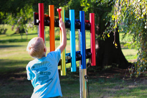 Rainbow Trio Ensemble - Sensory Garden Musical Instruments-Matrix Group,Music,Outdoor Musical Instruments,Primary Music,Sensory Garden,Sound,Strength & Co-Ordination-Learning SPACE