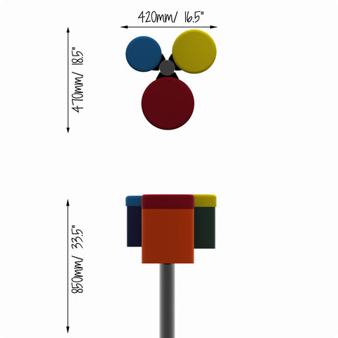 Rainbow Trio Ensemble - Sensory Garden Musical Instruments-Dropship,Matrix Group,Music,Nursery,Outdoor Musical Instruments,Primary Music,Sensory Garden,Sound,Strength & Co-Ordination-Learning SPACE
